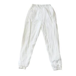 90’s Vintage White Swishy Jogger Pants Size Medium